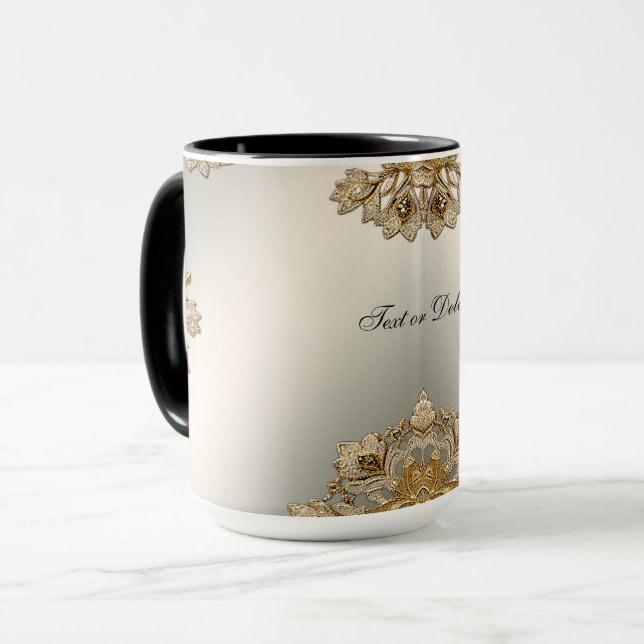 Mug Boug Floral Orné Or (Devant gauche)