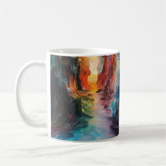 Mug Boug paysage coloré Abstrait, café d'art unique