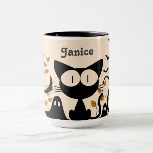 Mug Boug personnalisé - Chats noirs Éffrayants