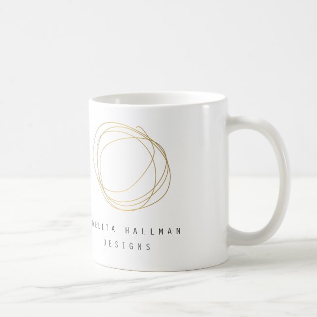Mug Boug personnalisé Gold Designer Scribble (Droite)