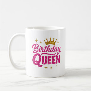 Mug Boug Reine Anniversaire - Parties scintillant rose