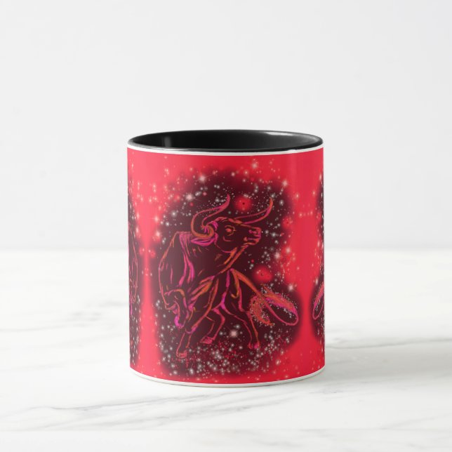 Mug Boug Rouge Couleur Dans La Nuit Étincelante Extrao (Centre)