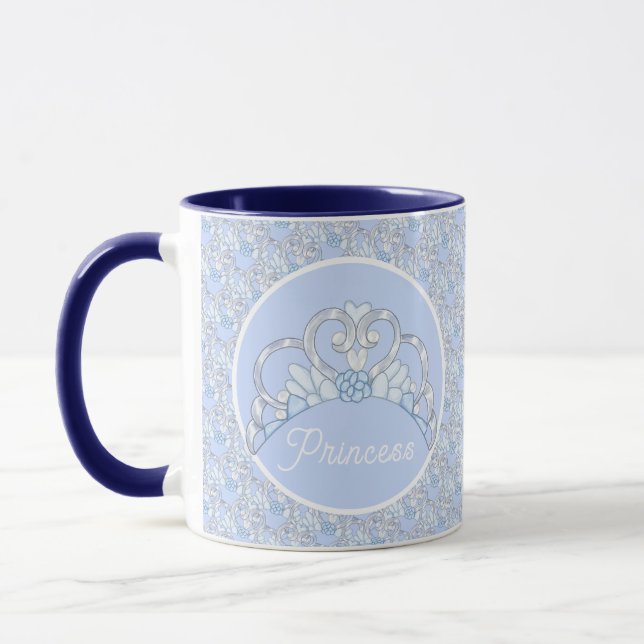 Mug Boug Tiara Bleu et Argent personnalisable (Gauche)