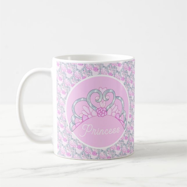 Mug Boug Tiara rose et argent personnalisable (Gauche)