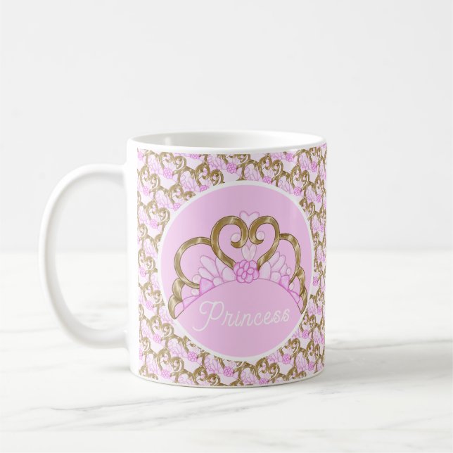 Mug Boug Tiara rose et or personnalisable (Gauche)