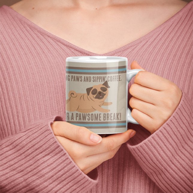 Mug Bouge De Café Adorable Avec Carlin (Créateur téléchargé)