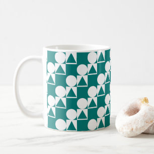 Mug Bouge De Café Avec Cercle, Triangle & Motif Carré