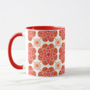 Mug Bouge de café avec motif rouge et marron