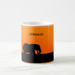 Mug Bouge de café avec silhouette d'éléphant