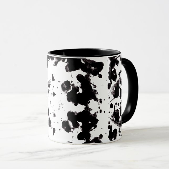 Mug Bouge de café bicolore noir et blanc (Devant droit)