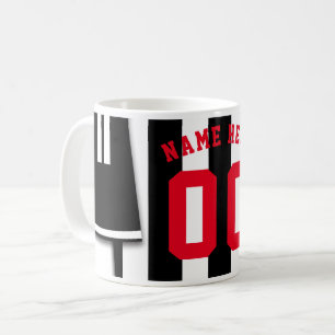 Mug Bouge de soccer personnalisable Bande blanche noir