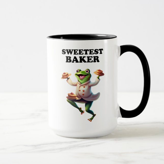 Mug boulanger 4 grenouille, cuisiner, crapaud, l'IA gé (Droite)