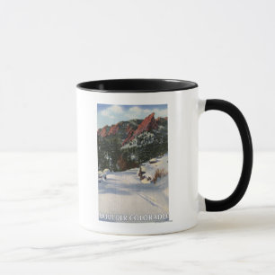 Mug Boulder, le Colorado - Flatirons en hiver
