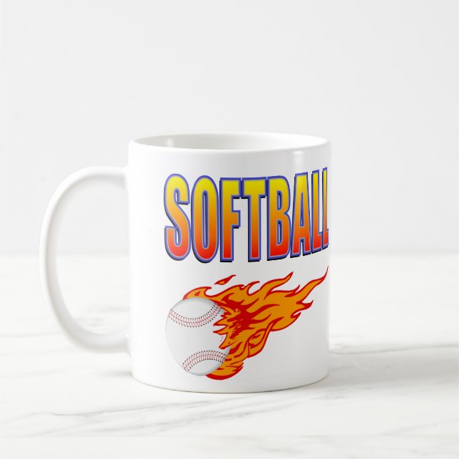 Mug Boule blanche de flamme du base-ball (Gauche)