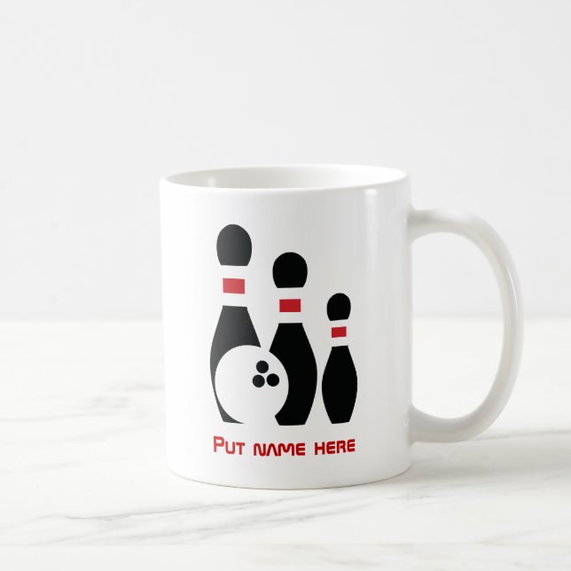 Mug Boule de bowling et broches personnalisées (Droite)