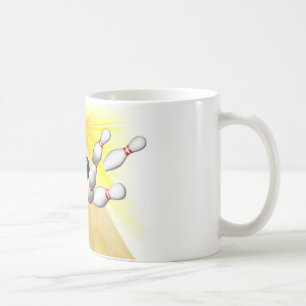 Mug Boule de bowling frappant des goupilles