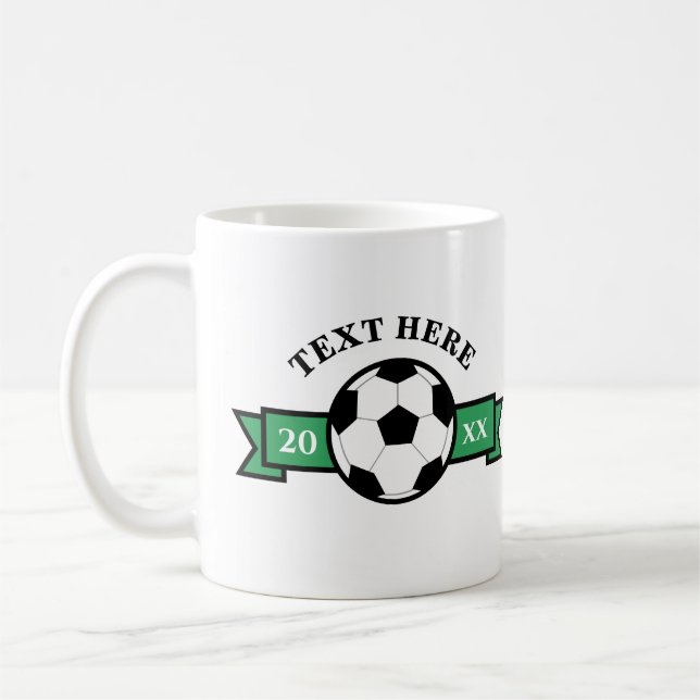 Mug Boule De Football Avec Bannière De Ruban (Gauche)