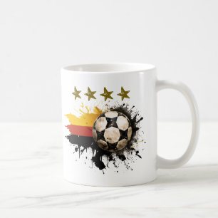 Mug Boule de football avec drapeau allemand et quatre 