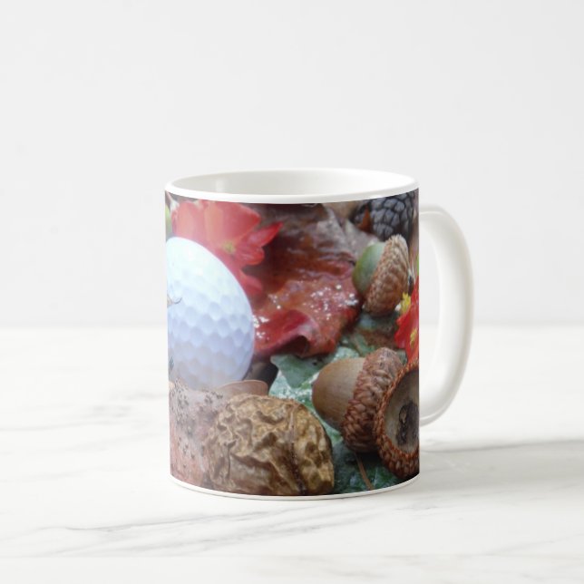 Mug Boule de golf et feuilles et glands (Devant droit)