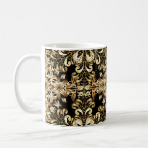 Mug Boule de neige dorée simple motif sans soudure. Vi