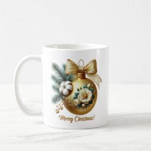 Mug Boule de Noël en lux or coton arc doré