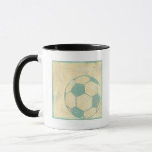 Mug Boule de soccer bleu Pastel par Chariklia Zarris