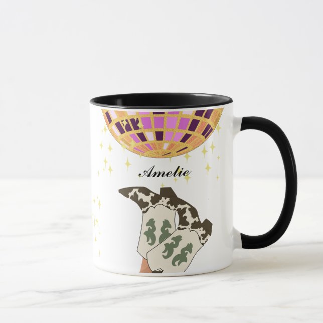 Mug Boule Disco Cowboy de jambes de cowboy moderne (Droite)