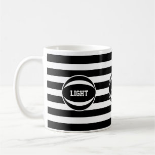 Mug Boule élégante en noir et blanc rayé