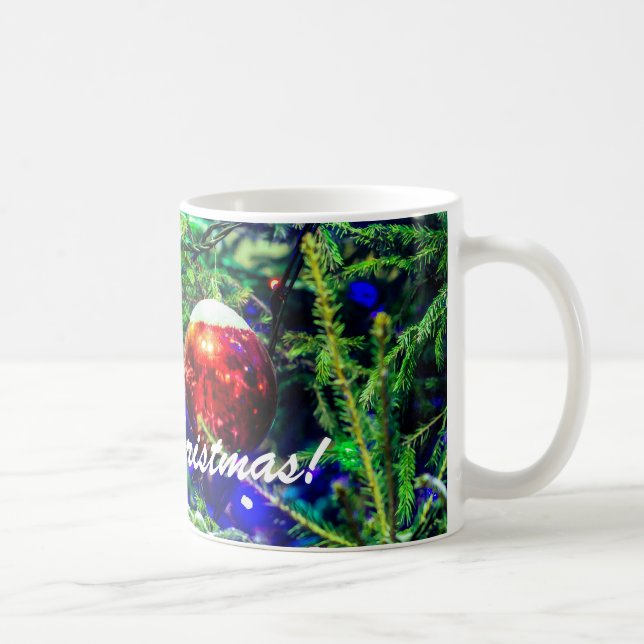 Mug Boule rouge arbre de Noël vert (Droite)