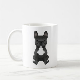 Mug Bouledogue français noir et blanc Chien de dessin 