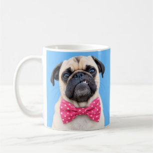 Mug Bouledogue portant un nœud rose