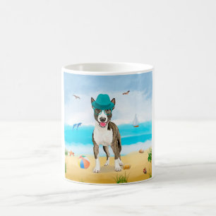 Mug Bouledogue Terrier sur la Plage