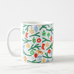 Mug Boules d'arbres de Noël vintage, décorations sans 