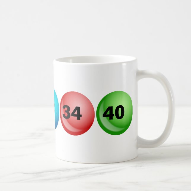 Mug Boules de loterie, 3, 18, 23, 34, 40 (Droite)