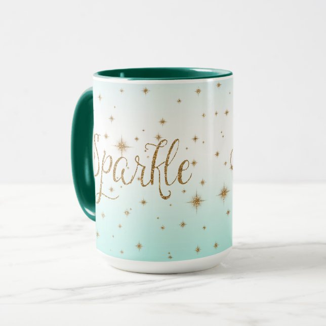 Mug Boules d'or Aqua Ombre (Devant gauche)