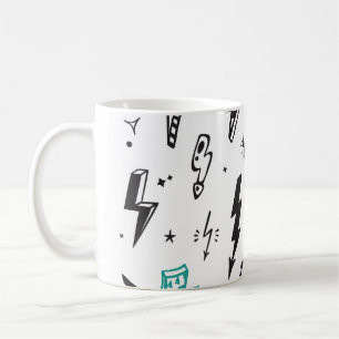 Mug Boulons de foudre, ensemble de gribouillis dessiné