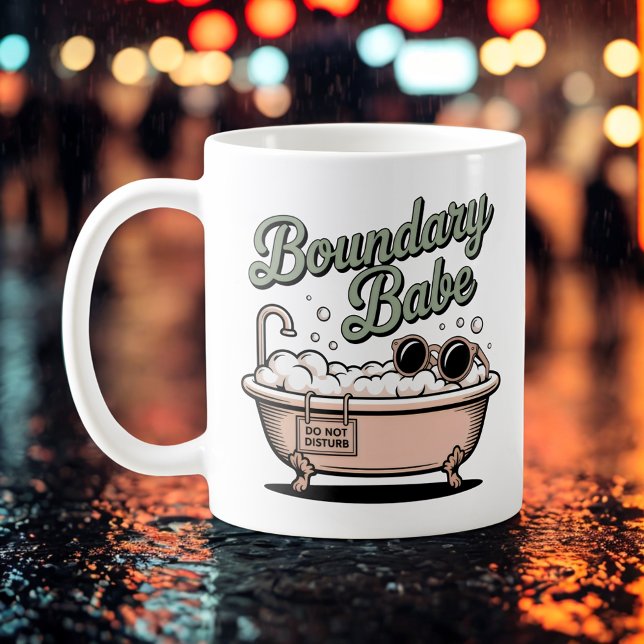 Mug Boundary Babe | Funny Emotional Boundaries Bathtub (Créateur téléchargé)