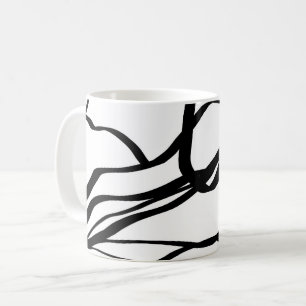 Mug Bouquet Blanc : Abstrait blanc & noir