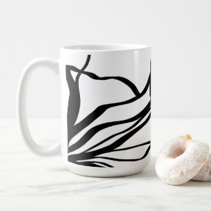 Mug Bouquet Blanc : Abstrait blanc & noir