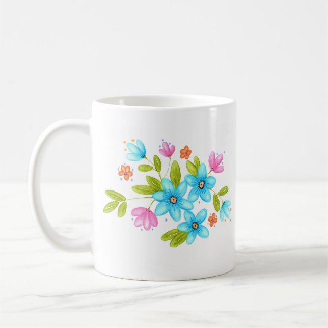 Mug Bouquet d'aquarelle multicolore (Gauche)