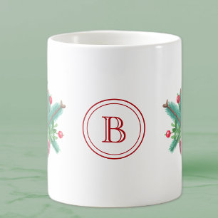 Mug Bouquet de baies et de verdure à l'aquarelle avec 