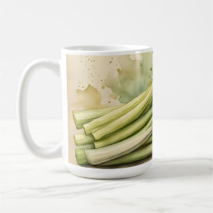 Mug Bouquet de céleri frais aquarelle