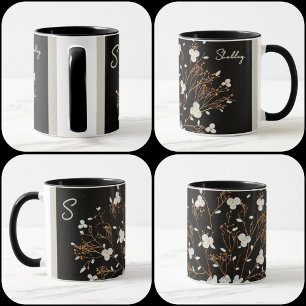 Mug Bouquet de coquillages blancs dramatique noir