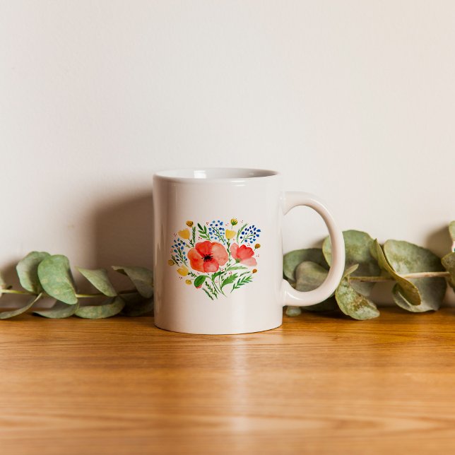 Mug Bouquet de fleurs aux pavots - rouge (Créateur téléchargé)