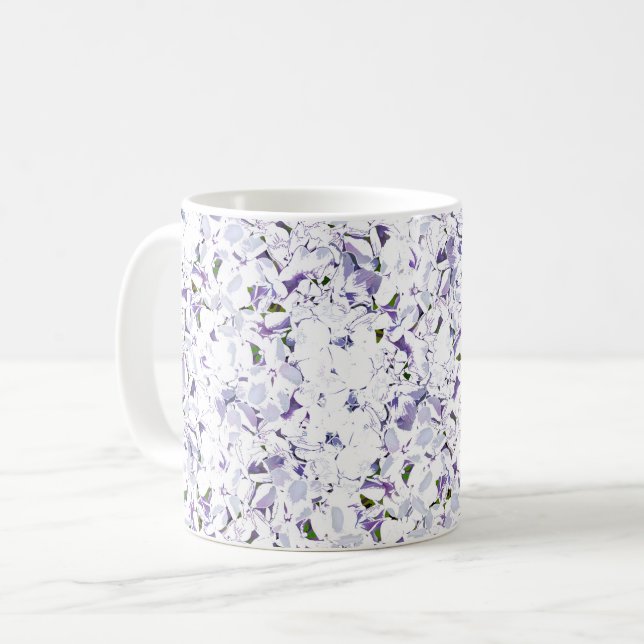 Mug Bouquet de fleurs d'aquarelle d'hydrangées. (Devant gauche)