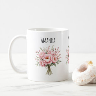 Mug Bouquet de fleurs de pivoine rose joli
