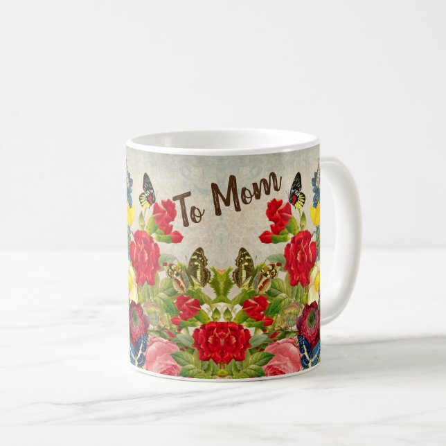 Mug Bouquet de fleurs pour maman (Devant droit)