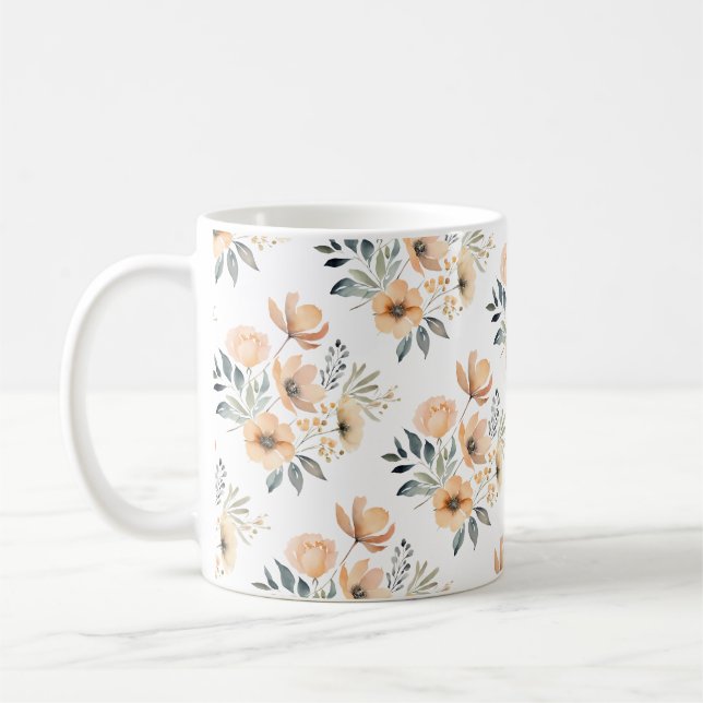 Mug Bouquet de fleurs Roses de couleur orange de la Pê (Gauche)
