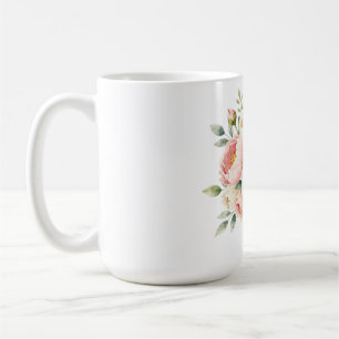Mug Bouquet de pivoines romantique avec bague en diama