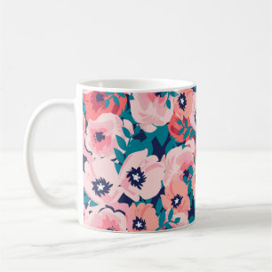 Mug Bouquet floral aquarelle : pivoines Vintages.